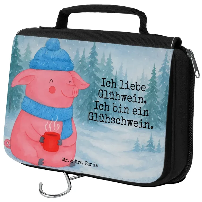 Kulturbeutel Schwein Glühwein Design