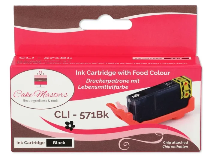 Lebensmitteltinte Patrone schwarz schmal CLI-571BK