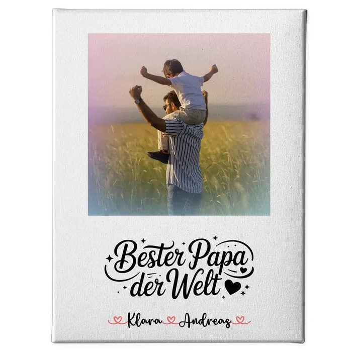 Leinwand Collagen Erstellen Bester Papa Der Welt mit Foto Namen & Spruch