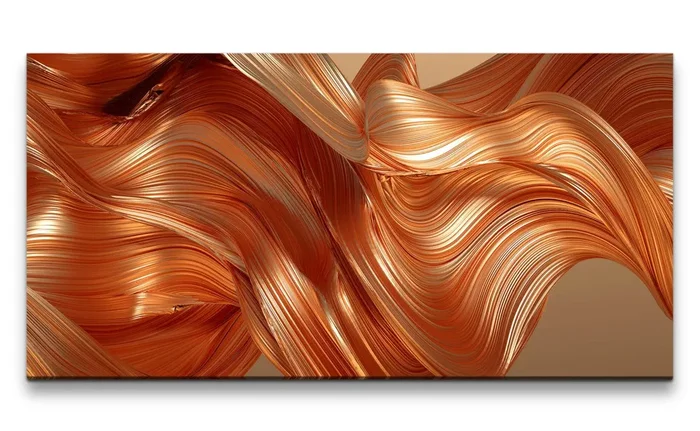 Leinwandbild 3d Art Abstrakt Energie Dekorativ Kunstvoll Modern Kupfer