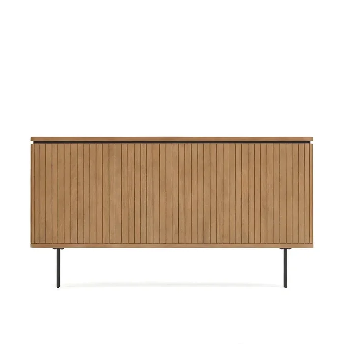 Licia Bettkopfteil massives Mangoholz und Metall mit schwarzem Finish für Bett 180 cm