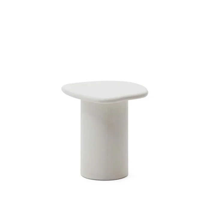 Macarella Beistelltisch aus weissem Zement 48 x 47 cm