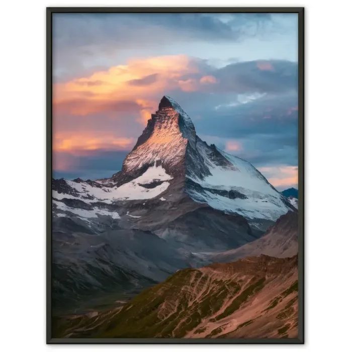 Minimalistisches Poster mit skandinavischer Boho-Vase aus Ton – Schweiz Edition