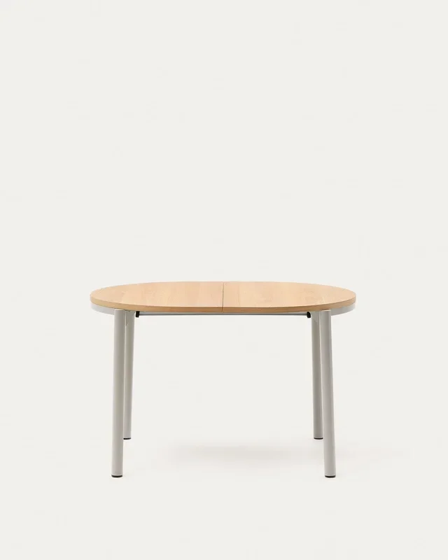 Montuiri Ausziehtisch Eichenfurnier und Stahlbeine graues Finish 120(200) x 90 cm