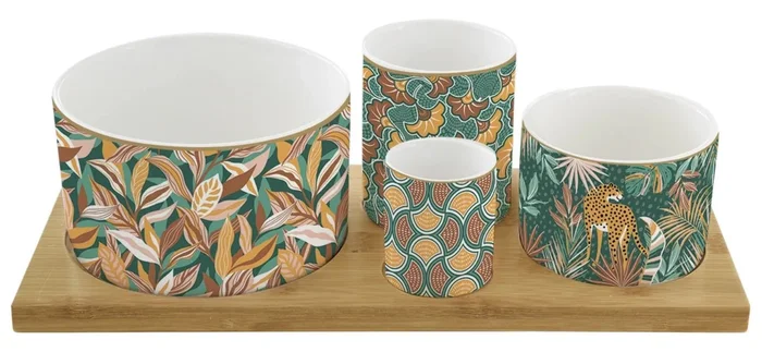 Namibia Appetizer Set mit 4 Schälchen, 29x13cm