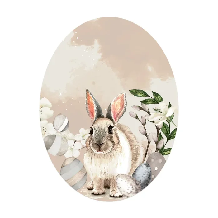 Osteraufkleber auf Rolle 6 x 4,5 cm, 200 Stück, pastellfarben