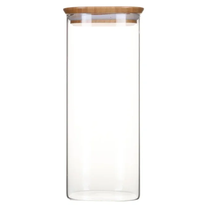 Pebbly Vorratsglas mit Bambusd., 2.2 l, 11x11x30cm