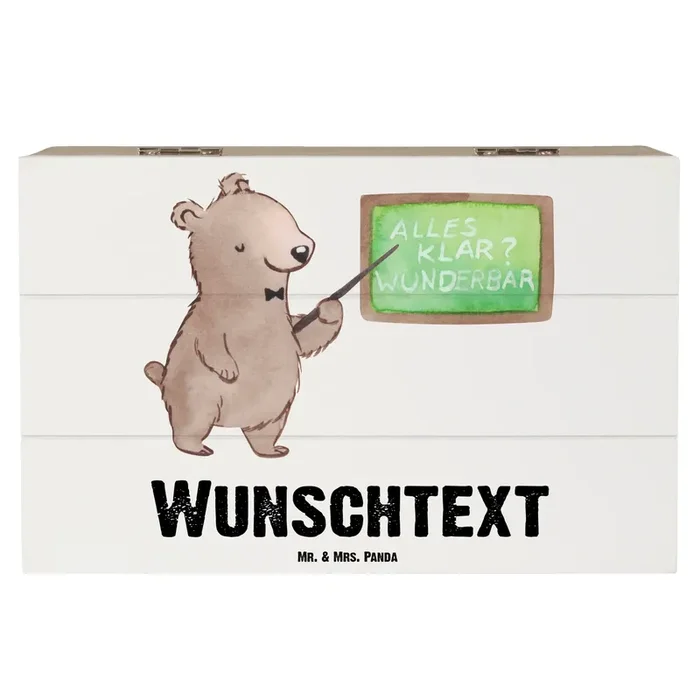 Personalisierte Holzkiste Sachkundelehrer Herz