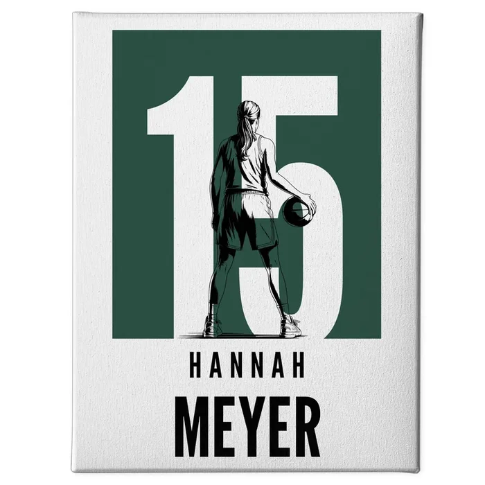 Personalisierte Leinwand Basketball Basketballerin Geschenk für Mädchen Turnier Urkunde
