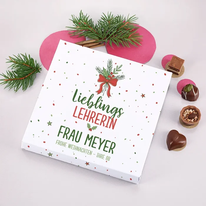 Personalisierte Lindt Pralinen zu Weihnachten ‚Lieblingsmensch‘ mit Wunschtext | Dankeschöngeschenk