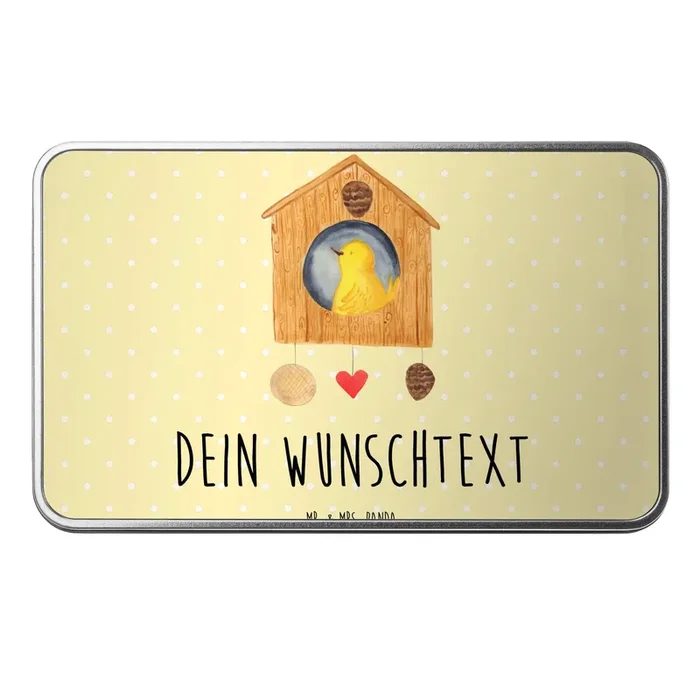 Personalisierte Metalldose Vogelhaus
