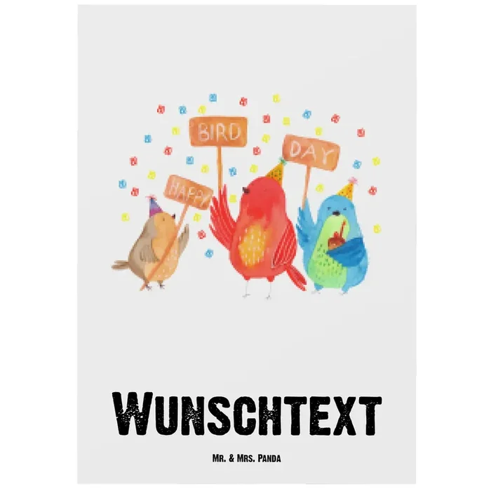 Personalisierte Postkarte 80. Geburtstag Happy Bird Day