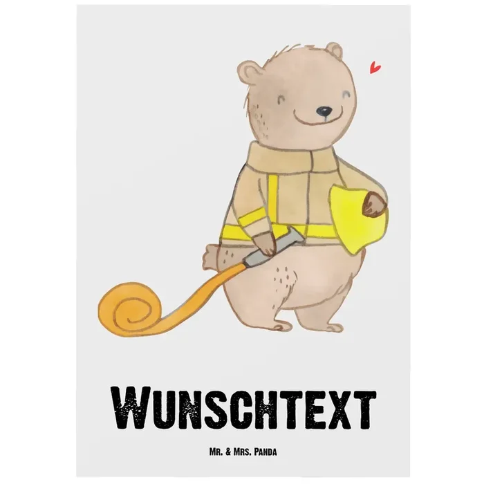 Personalisierte Postkarte Bär Freiwillige Feuerwehr