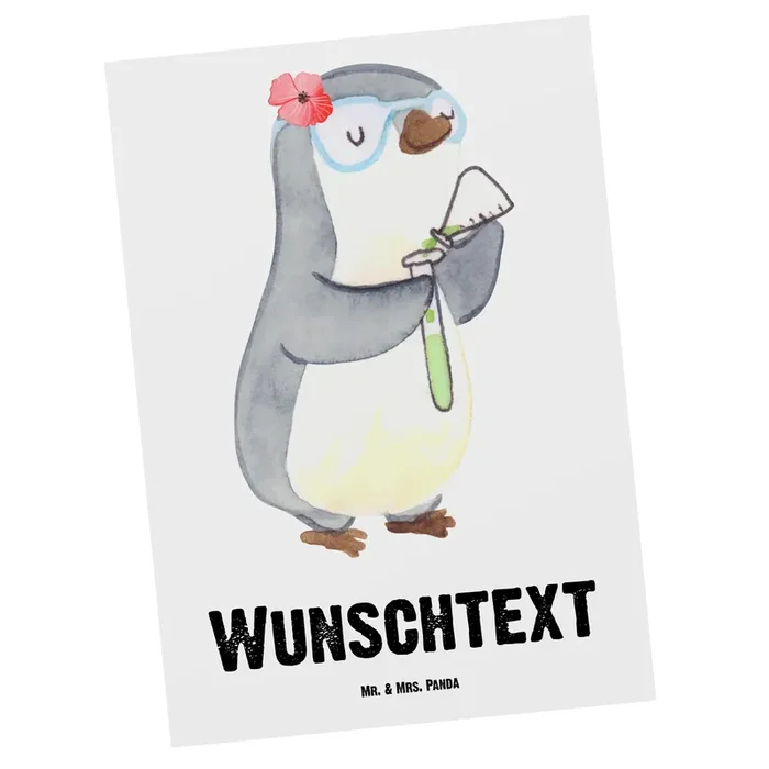 Personalisierte Postkarte Chemielaborantin mit Herz