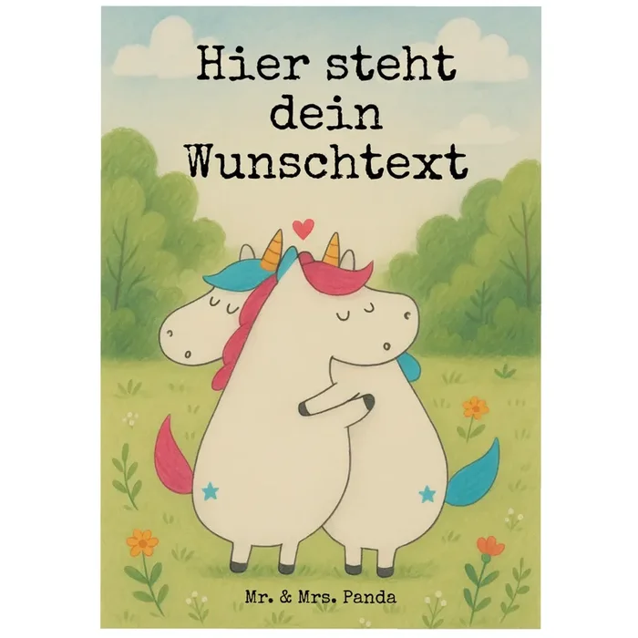 Personalisierte Postkarte Einhorn Mitteilung Design