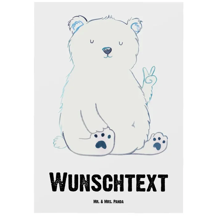 Personalisierte Postkarte Eisbär Faul