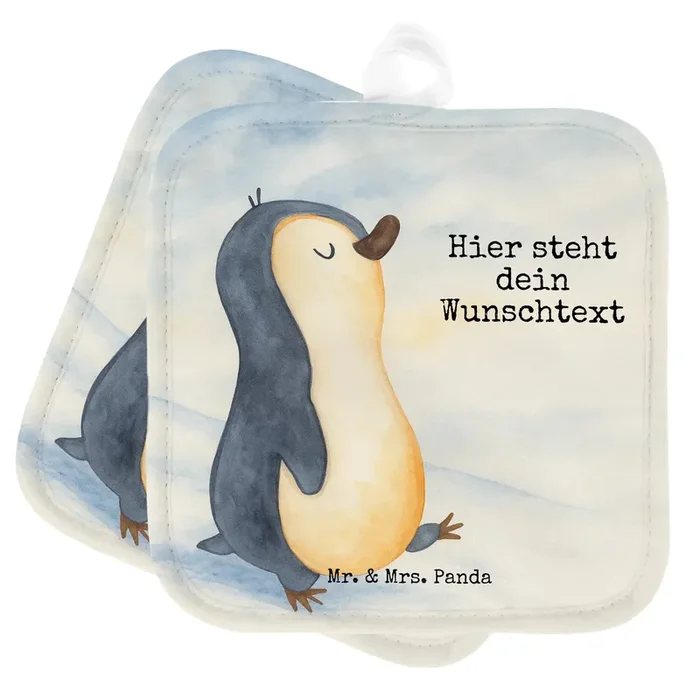 Personalisierte Topflappen Pinguin marschieren Design