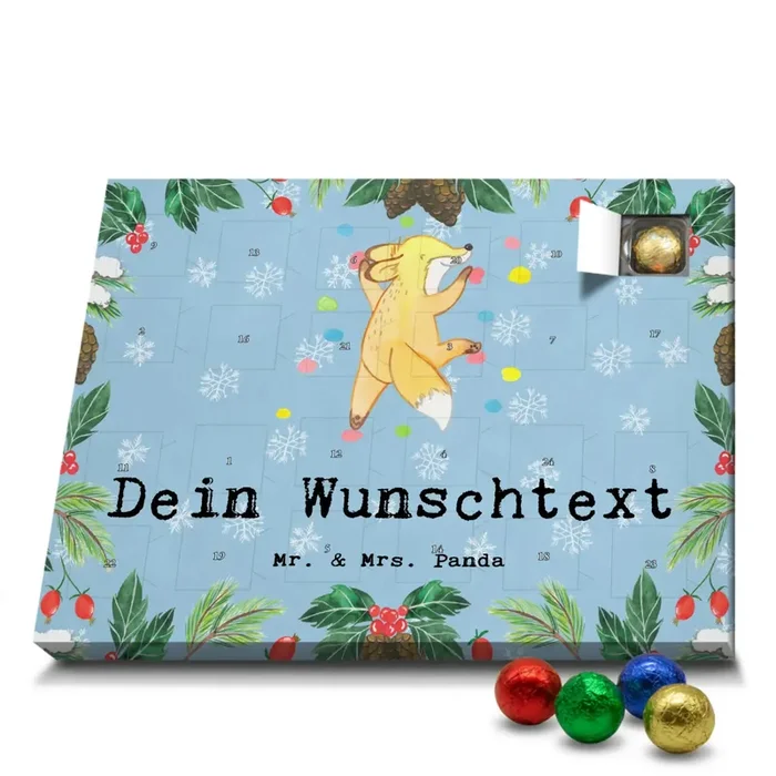 Personalisierter Schoko Adventskalender Fuchs Bouldern