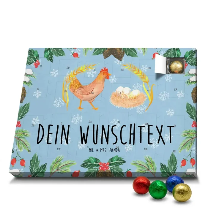 Personalisierter Schoko Adventskalender Huhn Stolz