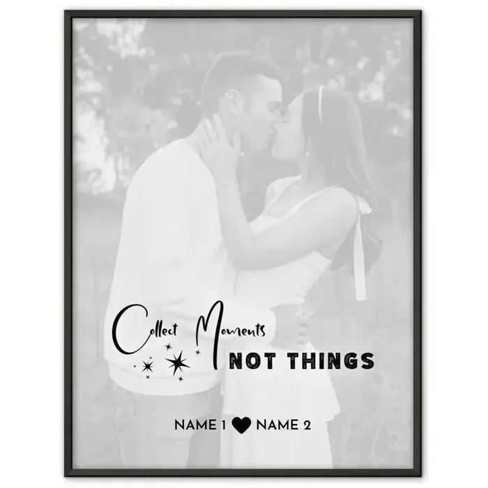 Personalisiertes Fotoposter Collect Moments Mit Datum Foto Namen