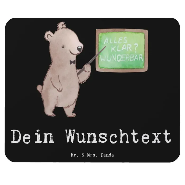 Personalisiertes Mauspad Deutschlehrer mit Herz