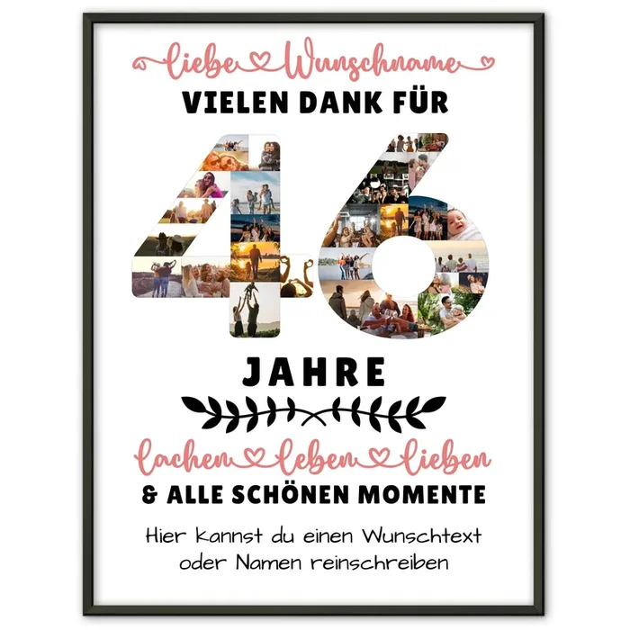 Personalisiertes Poster 46 Geburtstag Für Papa Mama Schwester & Bruder