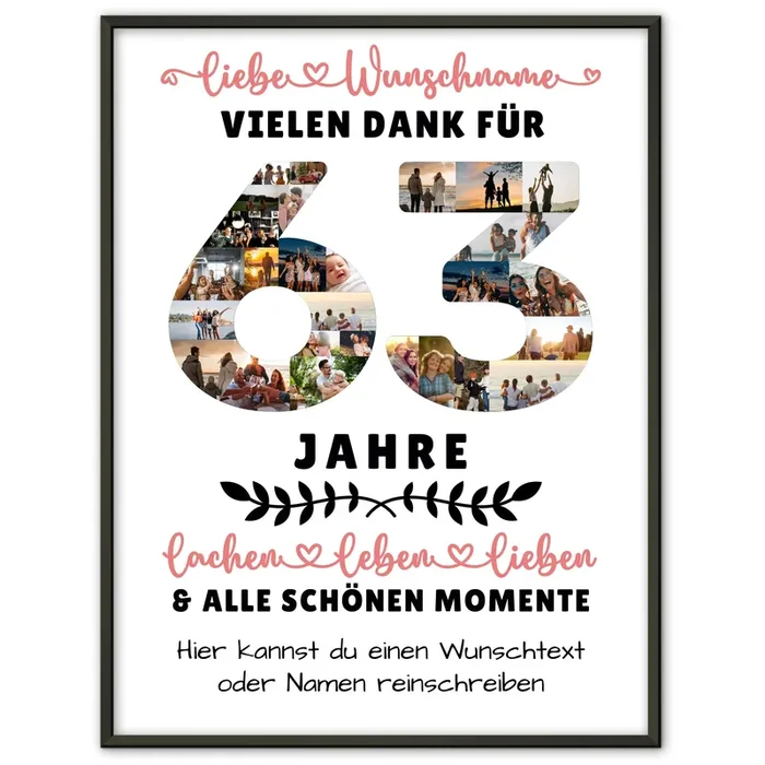 Personalisiertes Poster 63 Geburtstag Für Bruder Schwester Mama & Papa