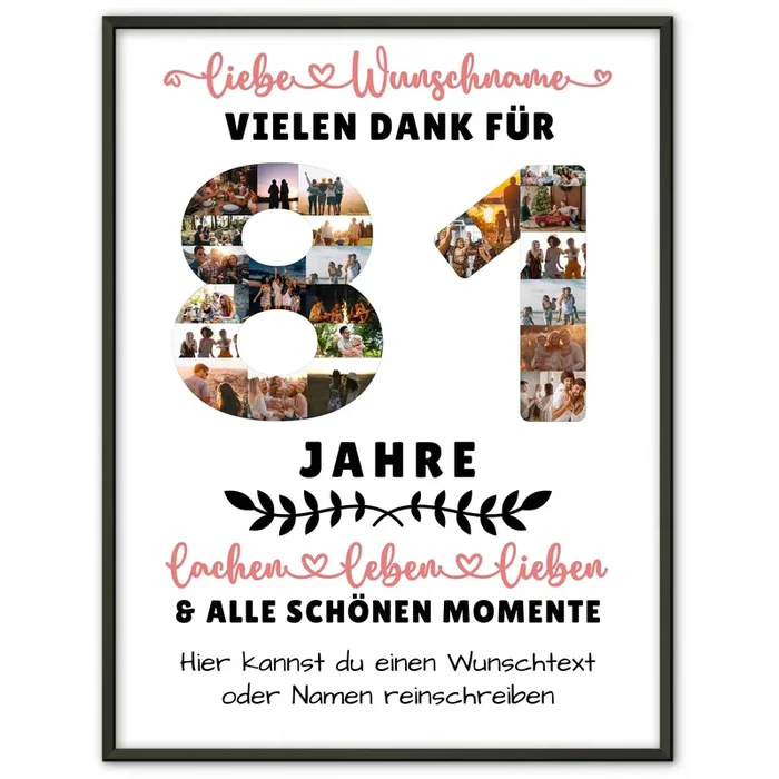 Personalisiertes Poster 81 Geburtstag Für Opa Oma Mama & Papa