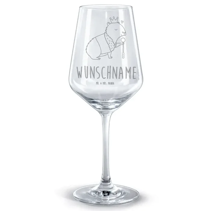 Personalisiertes Rotwein Glas Capybara König