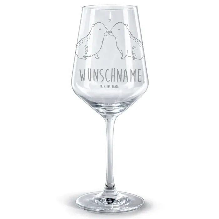 Personalisiertes Rotwein Glas Capybara Liebe