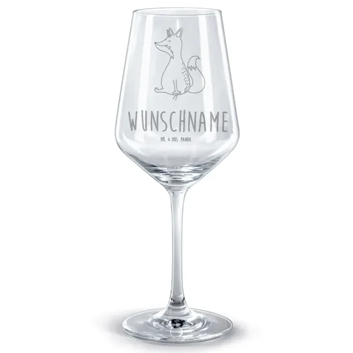 Personalisiertes Rotwein Glas Einhorn Fuchs