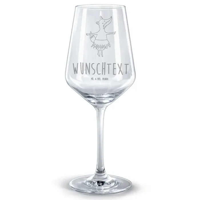 Personalisiertes Rotwein Glas Fuchs Ballerina