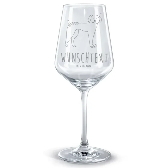 Personalisiertes Rotwein Glas Hund Dogge