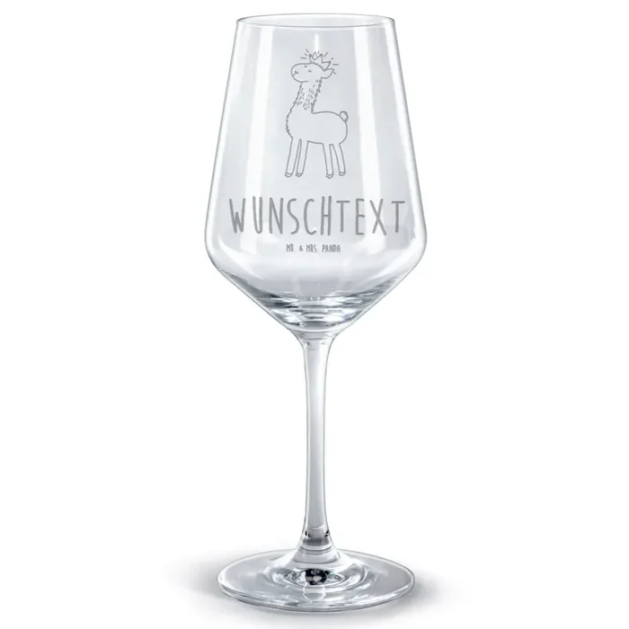 Personalisiertes Rotwein Glas Lama König