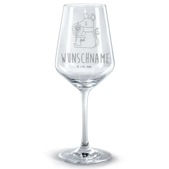 Personalisiertes Rotwein Glas Maus Weihnachten