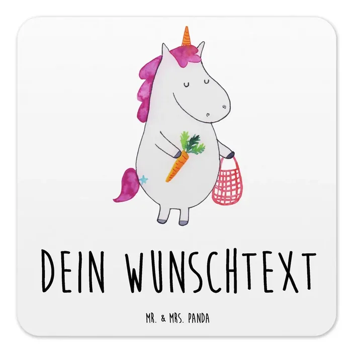 Personalisiertes Untersetzer Set Einhorn Vegan