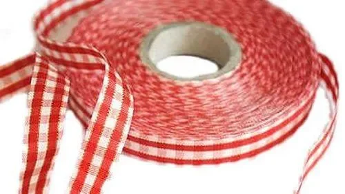 Rot Satin Schleifenband mit viereck, 1cm