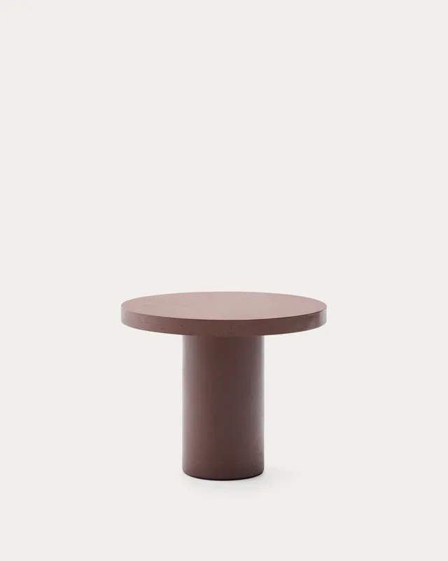 Runder Tisch Aiguablava aus Zement in Terrakotta Ø 90 cm