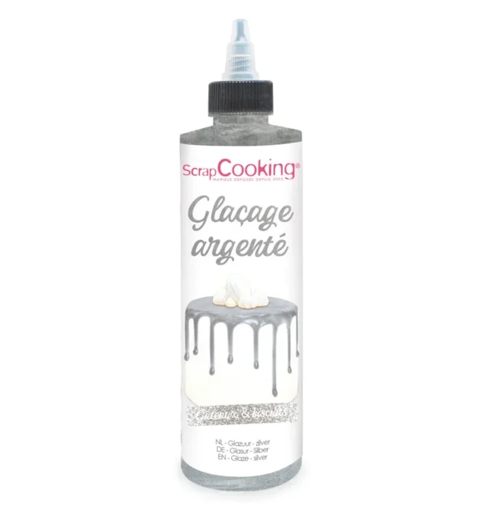 Schokoladengeschmacksglasur Drip Cake Silber 130g