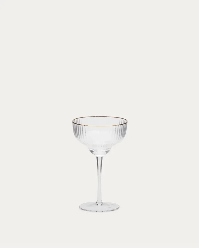 Sektglas Ayan aus Klarglas mit goldfarbenem Detail 28 cl