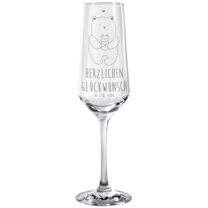 Sektglas Bär mit Baby
