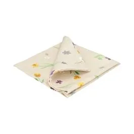 Serviette, GOTS-Bio-Baumwolle, Frühlingsblumen, 40 x 40 cm