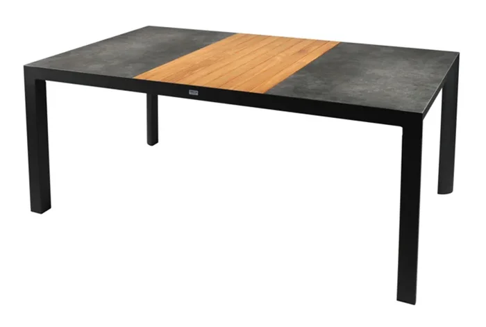 SIENA GARDEN Tisch Rondo 180x100x74 cm mit Holzeinsatz