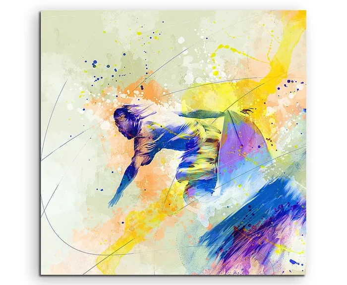 Surfer IV 60x60cm Aquarell Art Leinwandbild