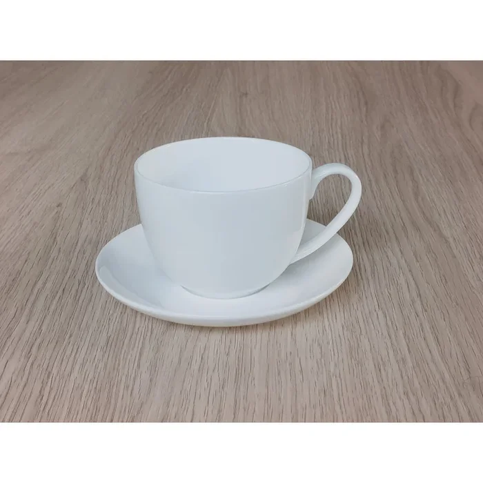 Tasse mit Untertasse weiß 24cl Bone China