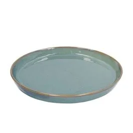 Teller, reactive Glasur, Steingut, grün, Ø 20,5 cm