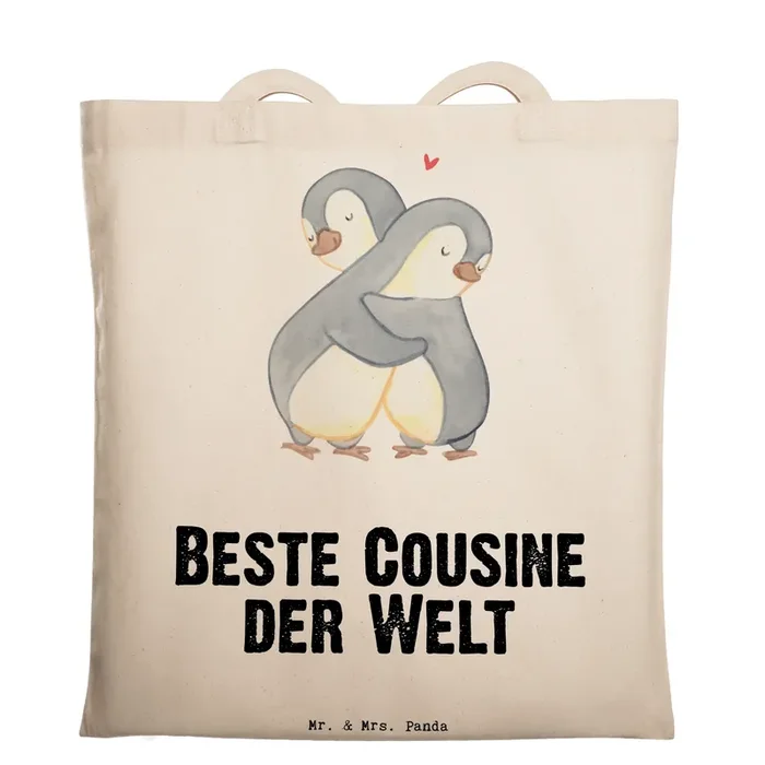 Tragetasche Pinguin Beste Cousine der Welt