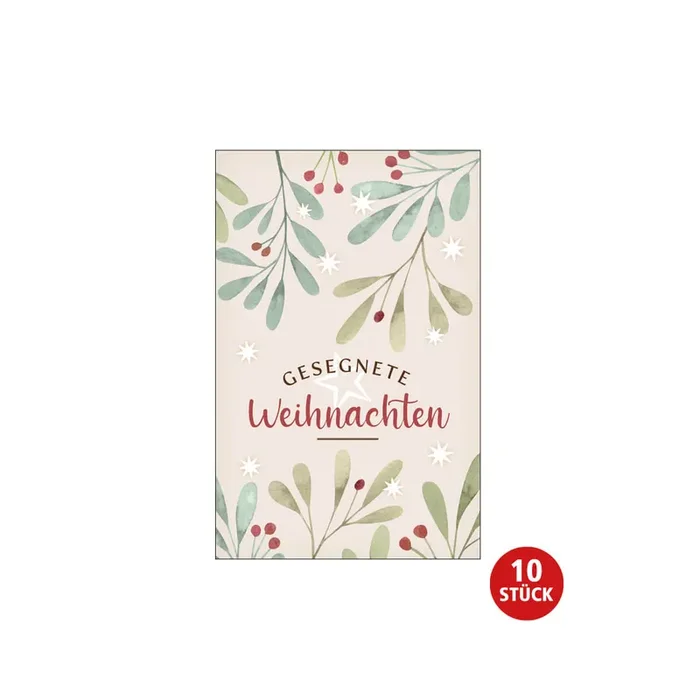 Weihnachtskärtchen Gesegnete Weihnachten 10er