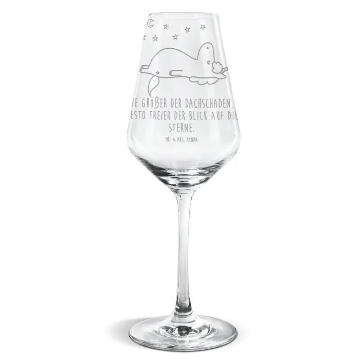 Weißwein Glas Einhorn Sternenhimmel
