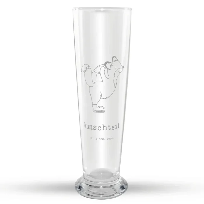 Weizenglas Personalisierbar Fuchs Eiskunstläufer